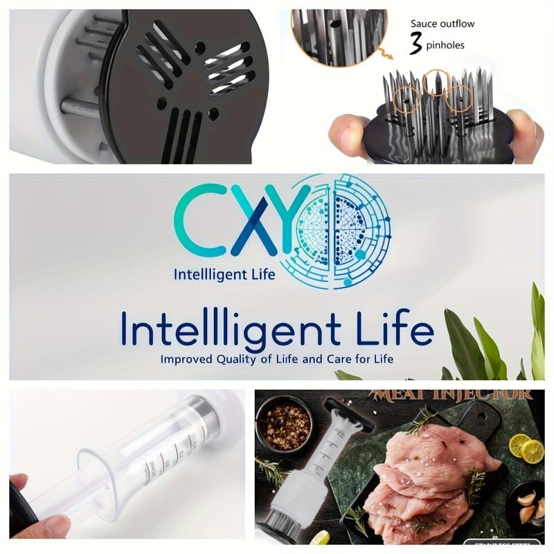 Meat Injector Kit for Tender Steaks, Professional Chef-Approved Injector for Flavoring and Tenderizing, Essential BBQ Grill Accessory