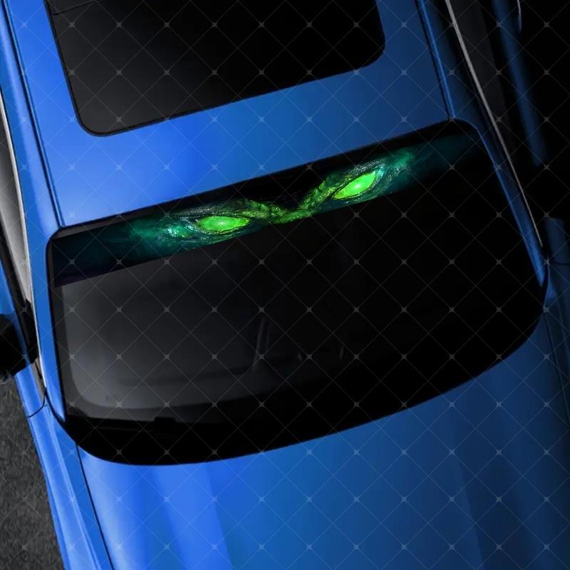 Unique Devil Eye Car Windshield Sticker, Decorative Vinyl Decal, Vehicle Exterior Decoration, Scratch Cover Waterproof UV Protection, Fits All Cars
