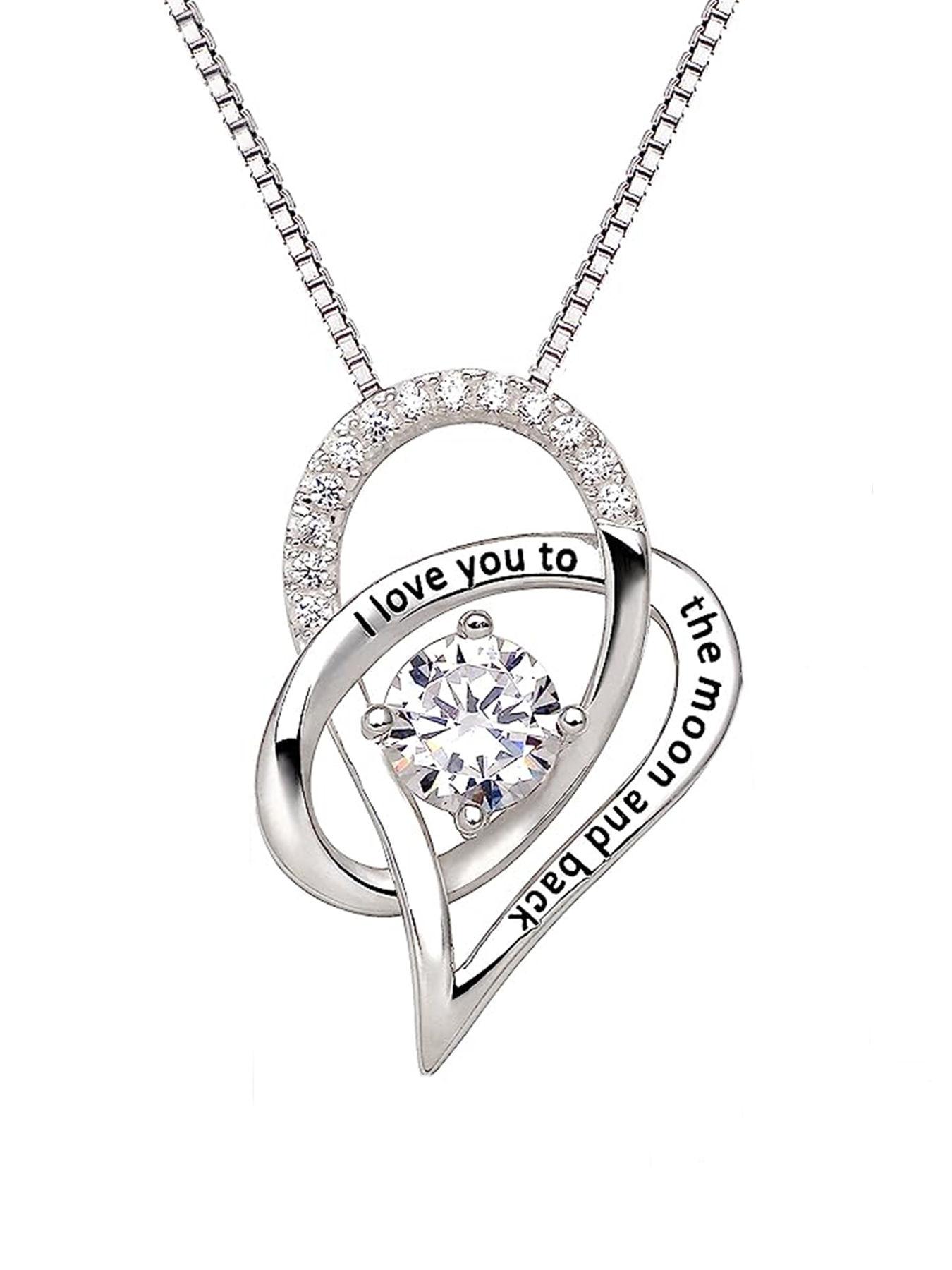1 PC Romantic Cubic Zirconia Necklace Pendant For Women Valentine's Day Gift Wedding Jewelry