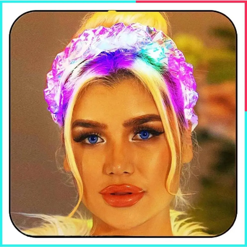 LED Neon Light Up Headband Glow Party Hair Accessories for Women Carnival Rave Costume Headpiece