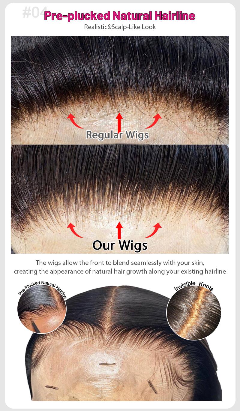 YESWIGS 14"-36" Available Silky Straight 13X6 Blue HD Transparent Lace Front Wigs Human Hair 13X4 Dark  HD Lace Frontal Wig Human Hair Wear and Go Glueless Wig Human Hair Pre Plucked with Baby Hair  Colored Hd Lace Front Wigs