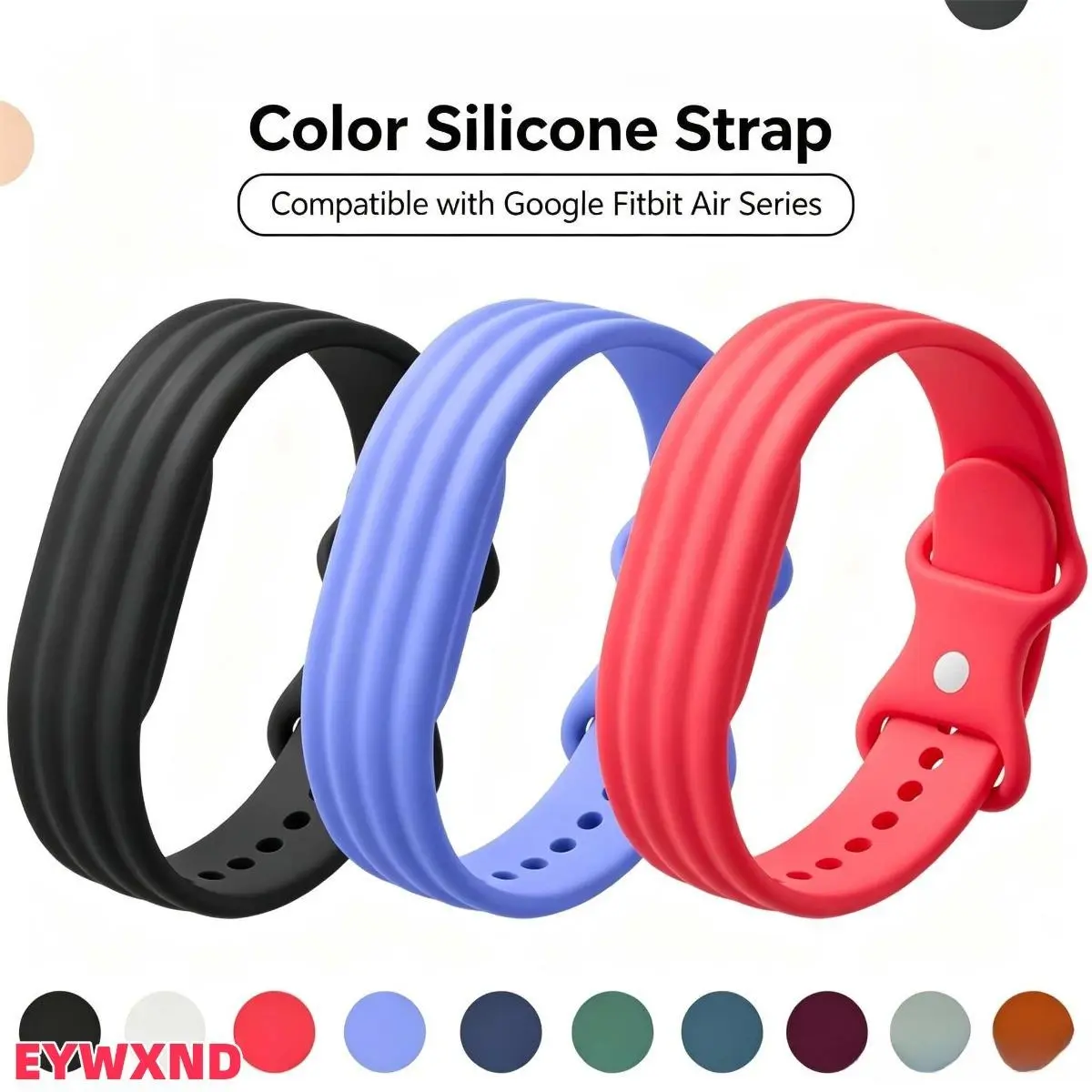 EYWXND Solid Color Silicone Watch Strap for Google Fitbit Air, Lightweight Replacement Wristband For Screen‑Free Activity Tracker, Simple Accessory For Fitness Training And Daily Use