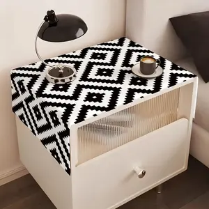Geometric Simple Color Bedside Table Dust Cover Decoration, Anti-Dust Table Cloth, 1pc Minimalist Home Decor