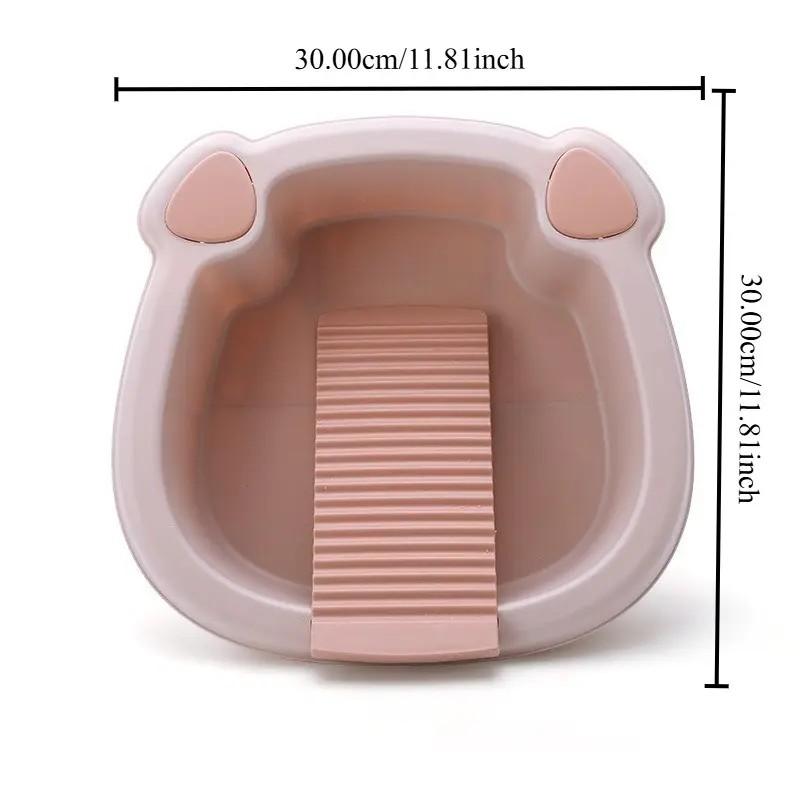 New Washing Basin with Laundry Board, Multi-Functional Plastic Basin, Non-Slip Portable for Handwashing Clothes, Socks, Underwear, Home Dorm Use