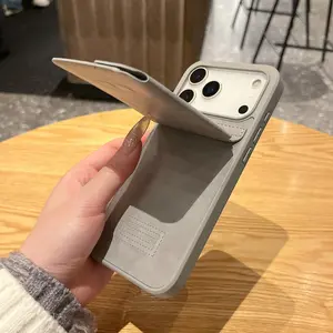 High-end leather iPhone17 card bag, mobile phone case, light luxury Apple 16promax business fashion suitable for 15 personality anti-drop Internet celebrities 14 creative advanced sense huge good-looking trend protective case