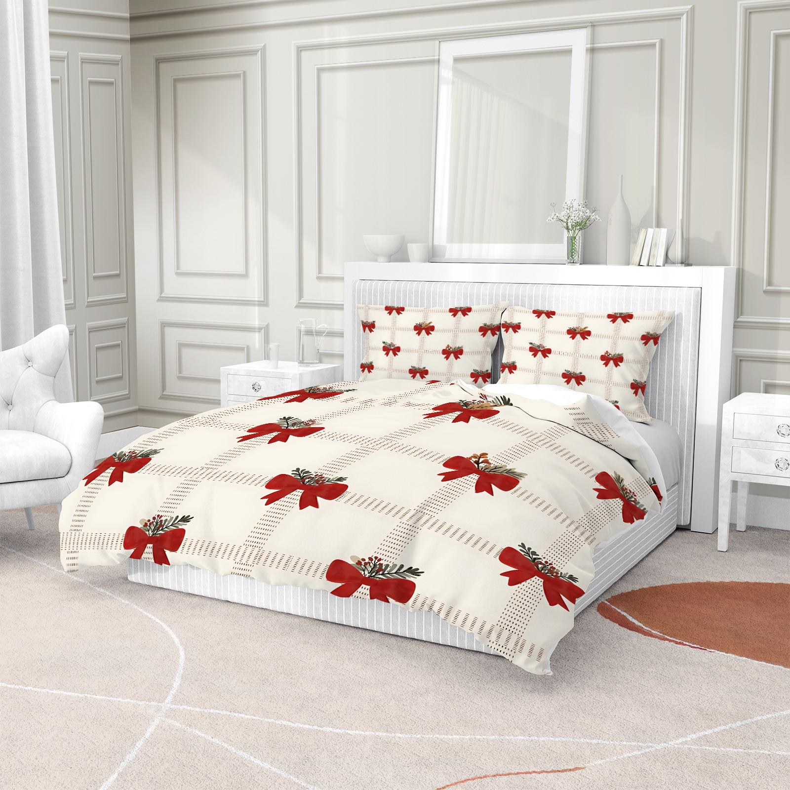 2/3Pcs Cute Bow Knot Duvet Cover Set, Pastel Ribbon Bedding for Bedroom, Warm Gift for Teen Girls and Women, Filling Not Included