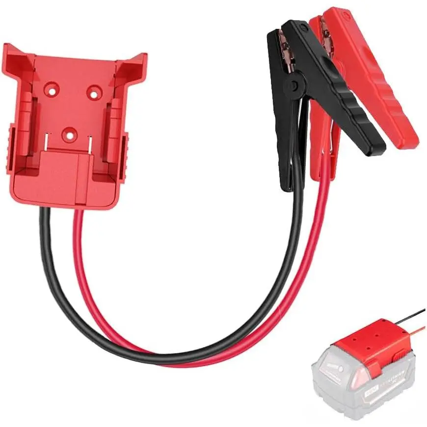 High-Temp Jumper Cable Set with Push-Lock Adapter, 1.3ft 8AWG Silicone Wire for 18V Batteries, Automotive & Power Tool Use, Jumper Cables