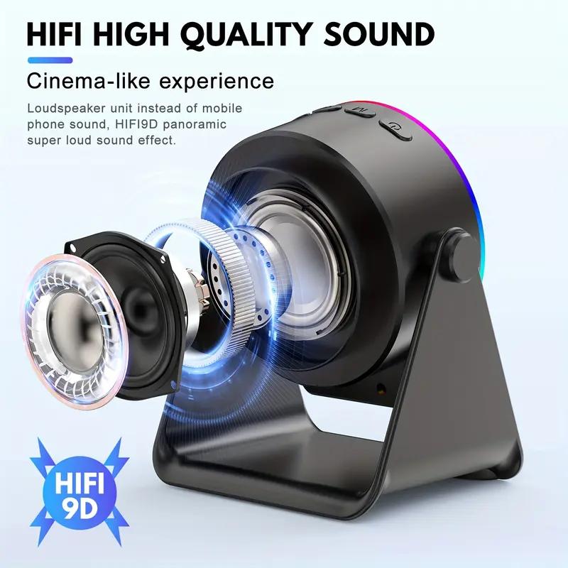 Lentorgi 4-in-1 Wireless Induction Bluetooth Speaker, Universal Speaker Stands For Surround Sound&Charger, 360° Rotating Base With LED Lights, Portable Desktop Base, Suitable For Home, Shower, Camping, And Holiday Gifts