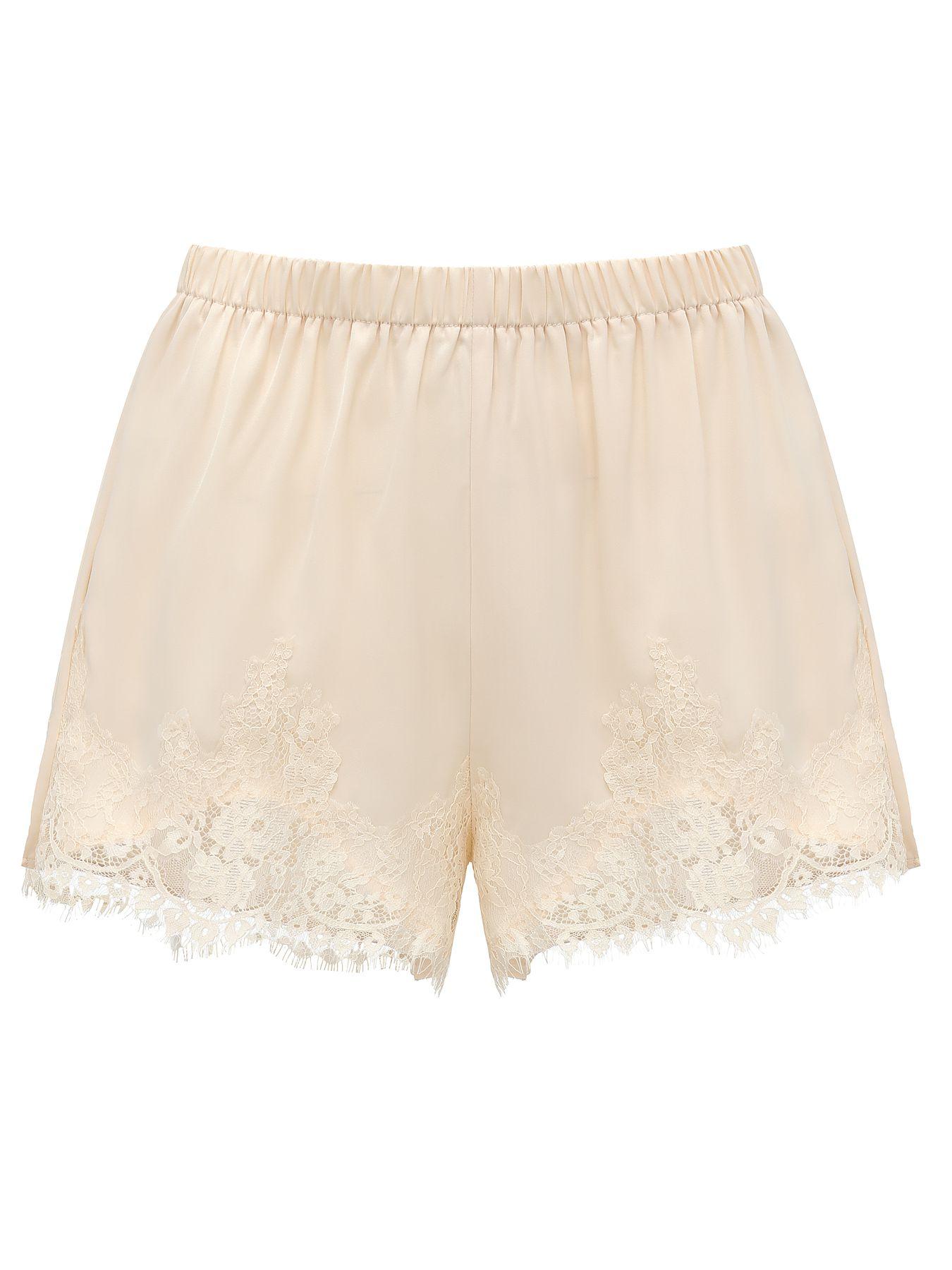 Women's Satin Silk Lace Shorts, Mid-Waist Mini Skirt, Luxurious Party Dress, French Style, Fashion Versatile Pants