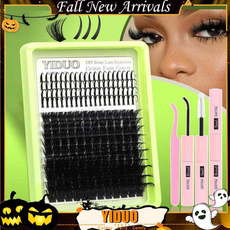 Curl Wispy Individual False Eyelash with Lash & Tweezers Kit, Natural Self Grafting Diy Segmented Eyelash, Makeup, Diy Eyelash Extensions