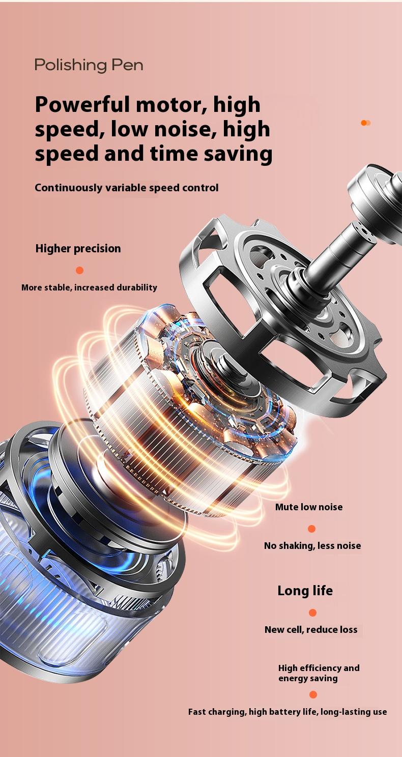 Electric nail polishing machine - USB charging - LCD digital display - Portable nail polishing tool - Professional nail removal, dead skin removal, polishing and grinding unit in one machine