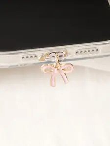 Bow Phone Charging Port Dust Plug, Protective, Compatible with iPhone & Type-C, Device Protection Cover, Casual Style, All Seasons