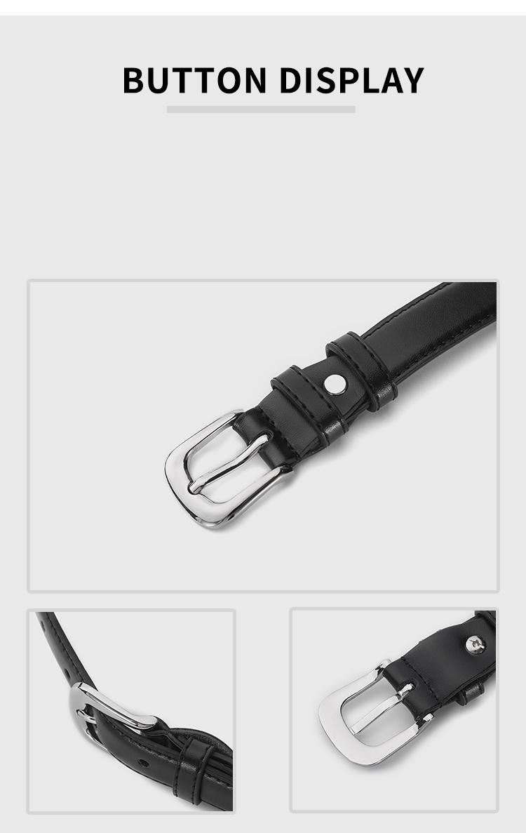 Shiny Silver Color Buckle Belt, Elegant Simple Design, Decorative Student and Younger Adult Waistband, Korean Fall Accessory, Pu Buckle Belt