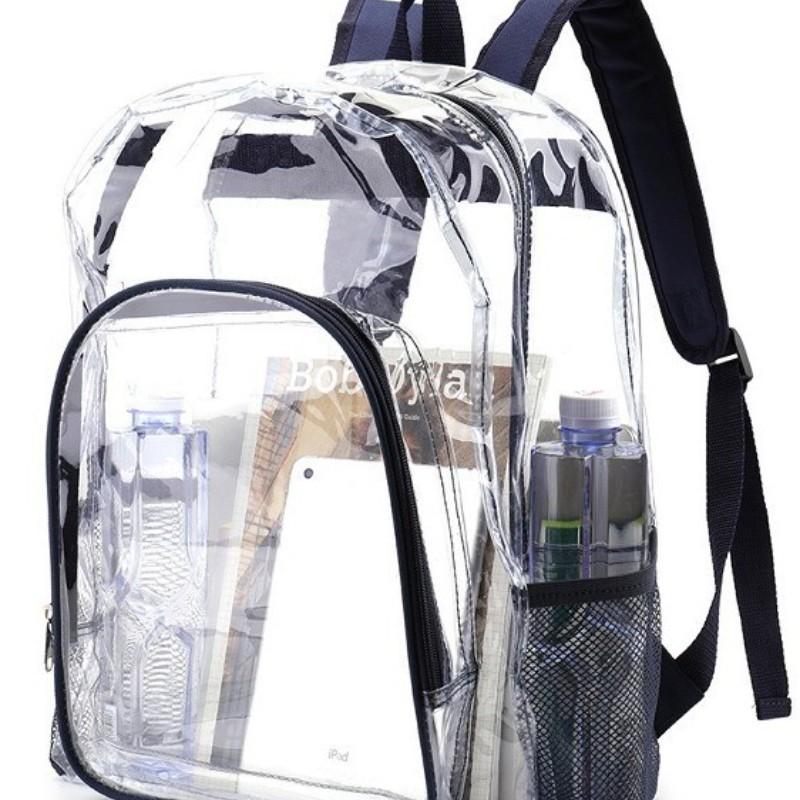 Transparent PVC Waterproof Backpack, Large Capacity School Bag, Travel Backpack for Men and Women, Durable and Lightweight Design