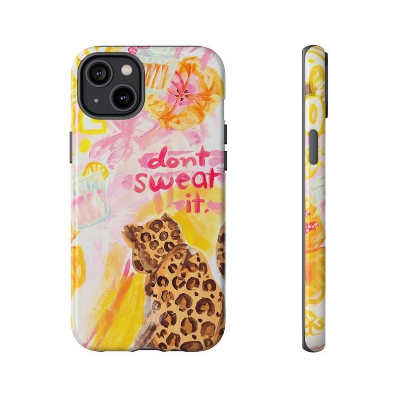 Shockproof Magnetic Phone case for iPhone 17 Air 16 Pro Max 15 14 13 12 Don't Sweat it Phone Case, Leopard, Gift for  fans, Aesthetic Vintage God Tough Phone Case, Flower, Wildfloral