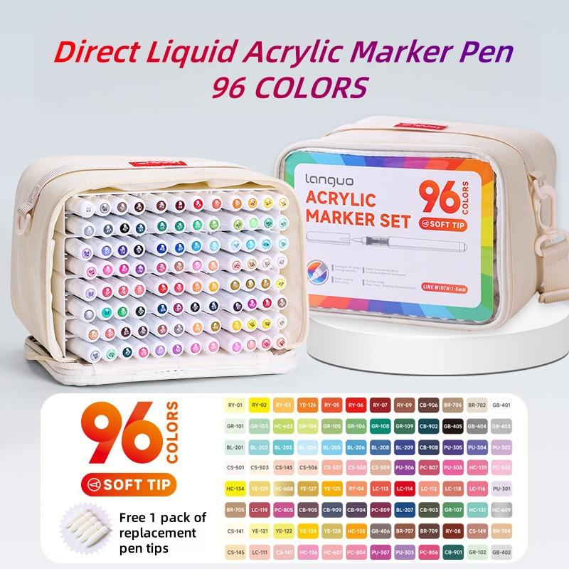 Automatic Ink Control Acrylic Paint Markers, Brush Tip Pens for Rock Painting, Ceramic, Wood, Canvas, DIY & Art Supplies