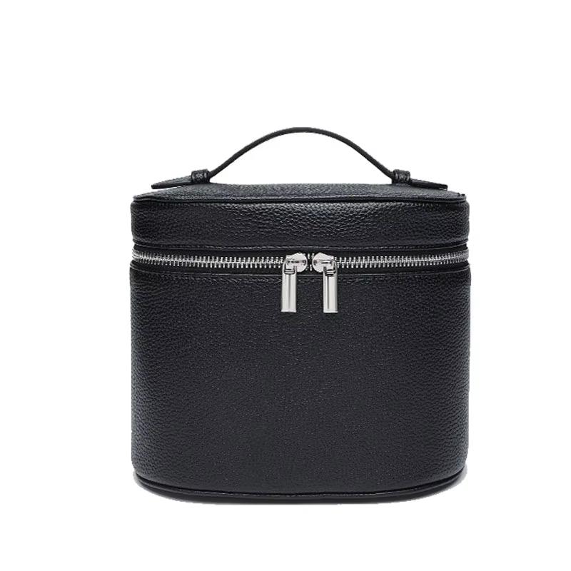 Large-capacity PU leather cosmetic box with internal storage box, customizable names and letters, travel portable makeup organizer bag