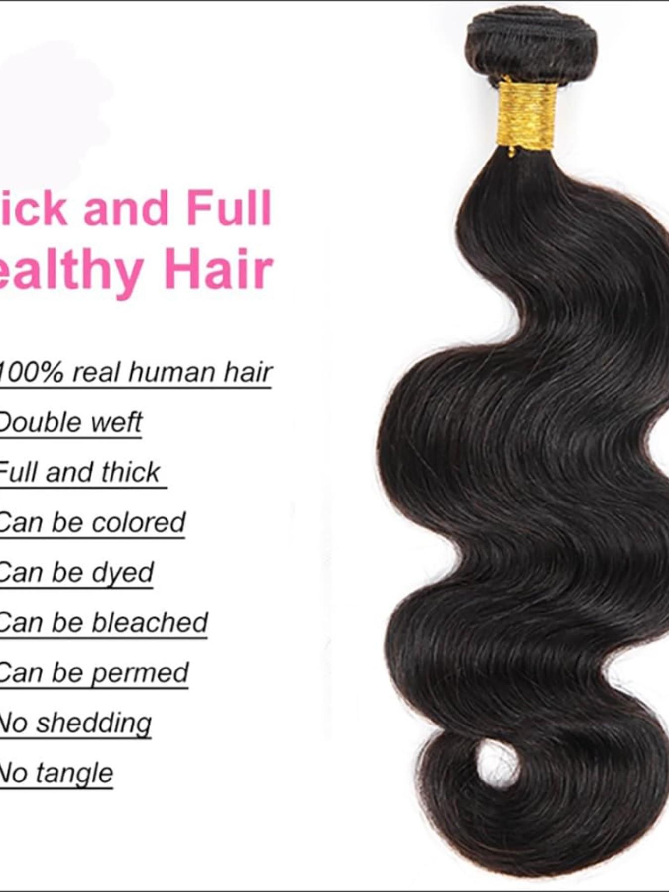 1PCS TK-BW Natural Black Body Wave Human Hair Bundle, Brazilian Hair Weave