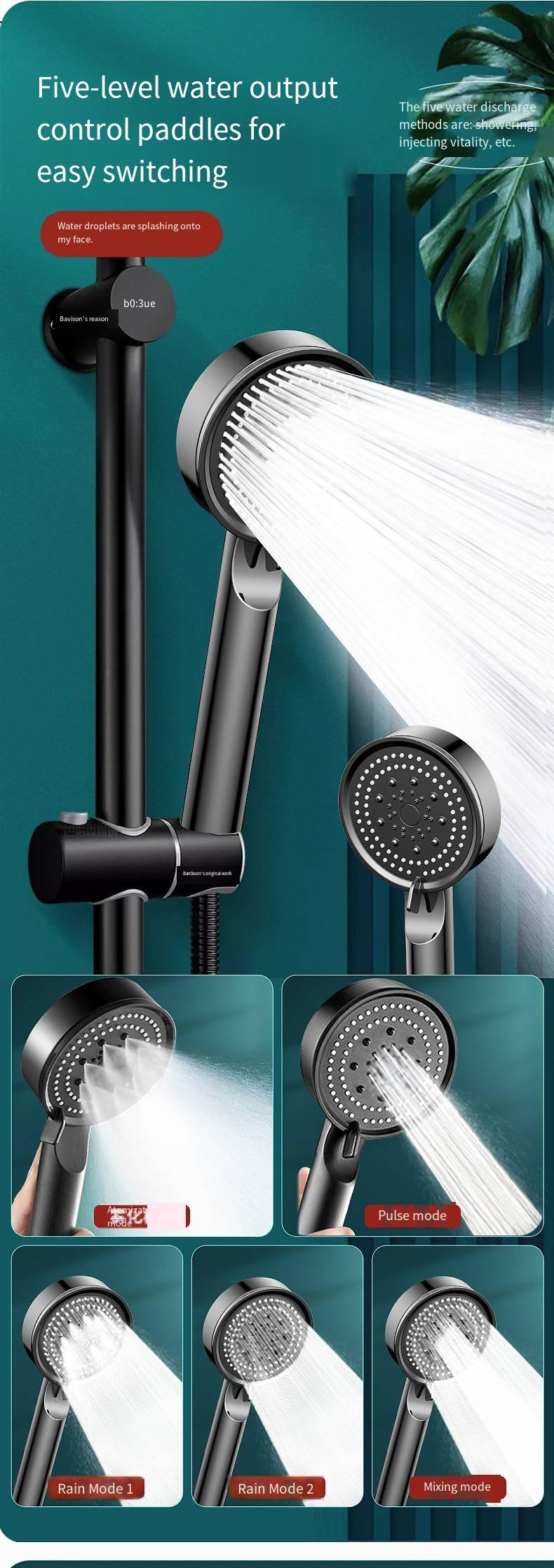 High Pressure Multi-Mode Handheld Showerhead - Anti-clogging nozzles, built-in power wash function for cleaning tubs, tiles and pets, extra-long stainless steel hose, wall and ceiling mounts. spray