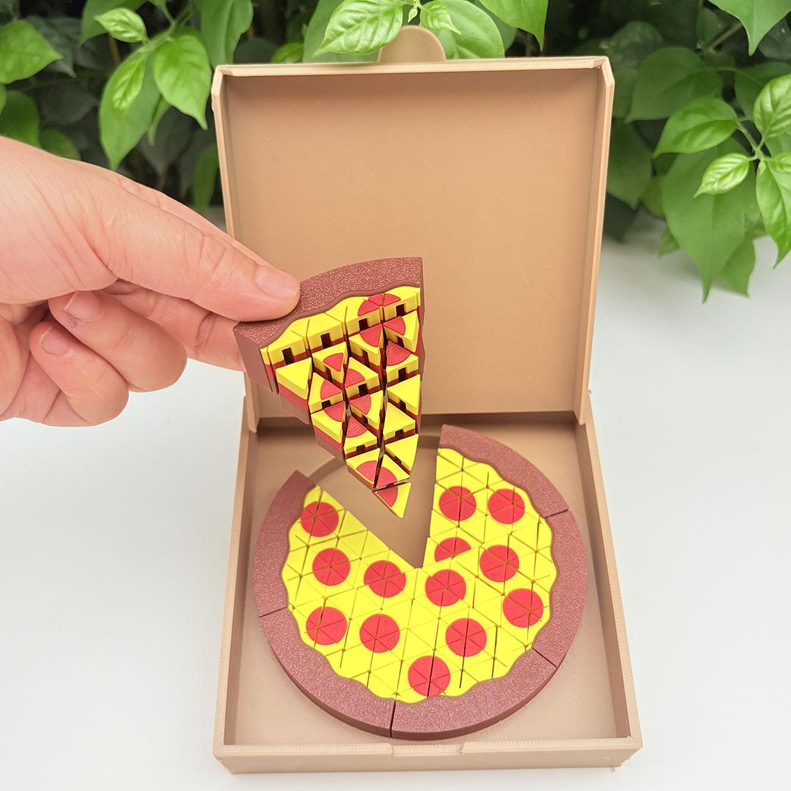 Pizza Box for Mini Pixel Pizza Stress Toys,3D Printed Mini Pizza Puzzle Box
