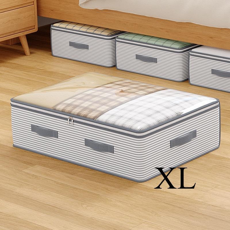 1 large storage and organization bag - Multi compartment, multi-layer striped design, durable polyester material, portable clothing organization bag, suitable for women's fashion matching, mixed color design, bedroom storage, Folding Storage Bin