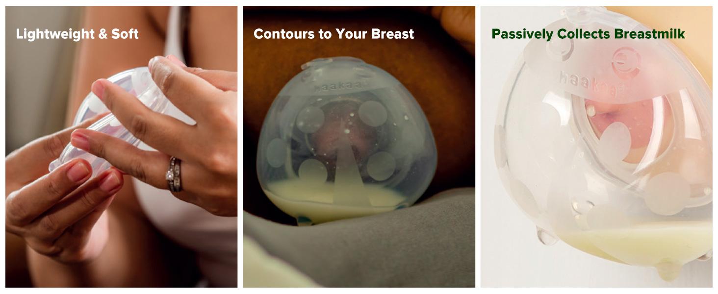 haakaa Ladybug Silicone Breast Milk Collector - Breast Shells Nursing Cup for Breastfeeding, Protect Sore Nipples, Extra-Soft and Reusable