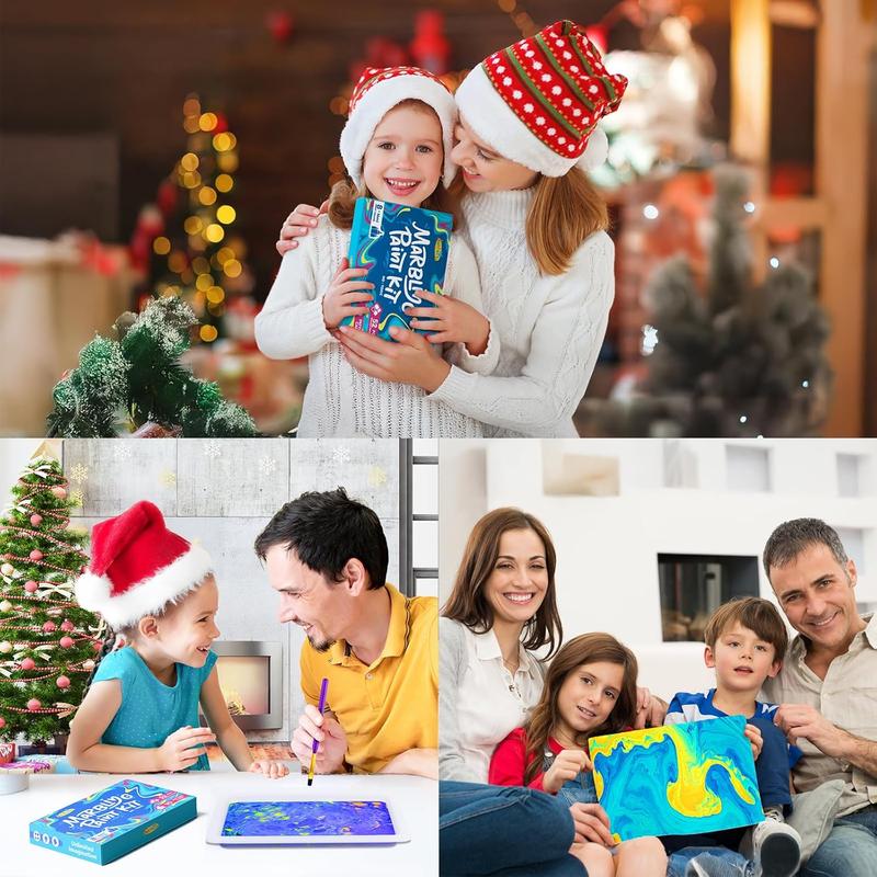 12/8 Colors Water Marbling Paint Kit, Arts and Crafts for Girls & Boys, Art Supplies for Kids Ages 3-5 4-8 8-12, Marbling Paint for DIY Crafts, Thanksgiving, Christmas and Birthday Gifts