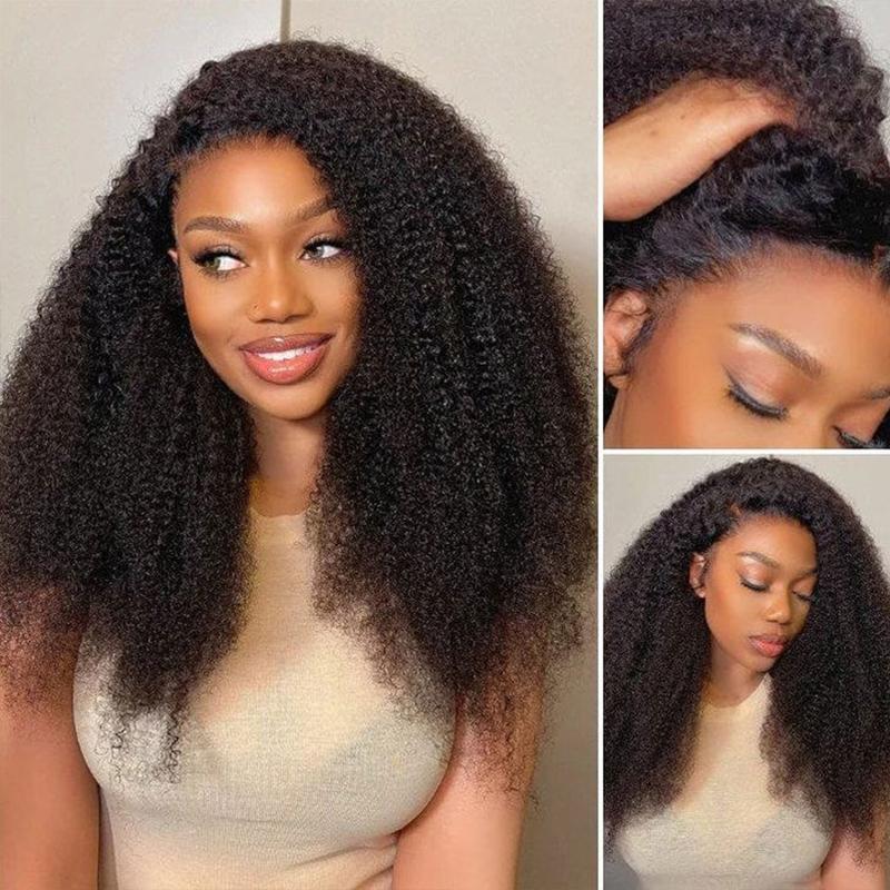 MOREFACE BEAUTY Glueless Wig 5 Seconds Quick Install Wear&Go 7x5 Pre-Cut HD Lace Kinky Curly Human Hair Wig Beginner Friendly