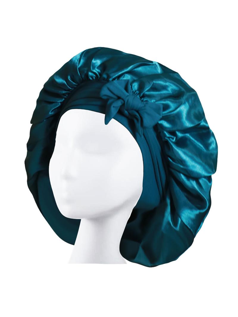 Sunny hair elastic ribbon bowknot imitation silk sleeping cap with wide brim beauty and hair care