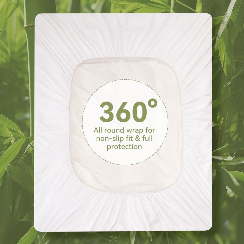 Bamboo Extra Thick Mattress Topper Waterproof Mattress Protector- 1000 GSM Quilted Fitted Extra, Cooling Breathable Pillow Mattress Pad - Deep Pocket Topper Fits 8-21 Inches