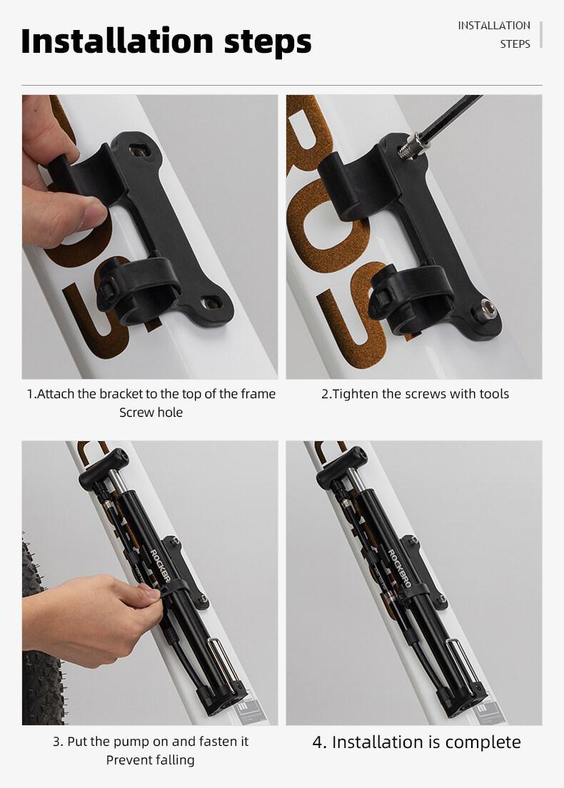 ROCKBROS Inflator High Pressure Foot Pump MTB Road Bike Electric Bicycle Motorcycle Car Hand Tire Pump AV/FV Portable Air Pump