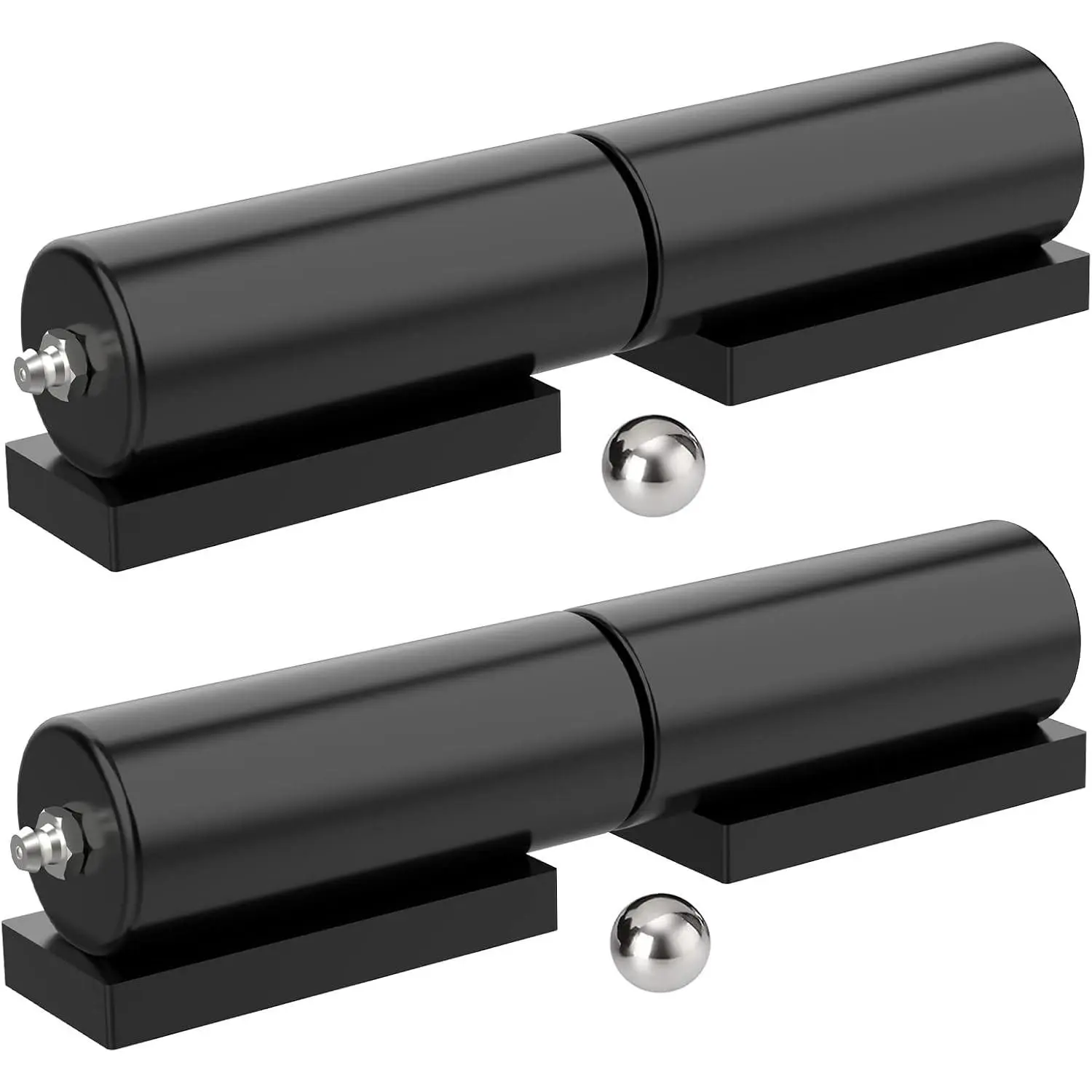 Heavy Duty 7-Inch Gate Hinges 2 Pack, Weld-On Black Iron Barrel Hinges, 900 lbs Capacity for Swing Gates, Trailer Ramps, Driveway GatesGift