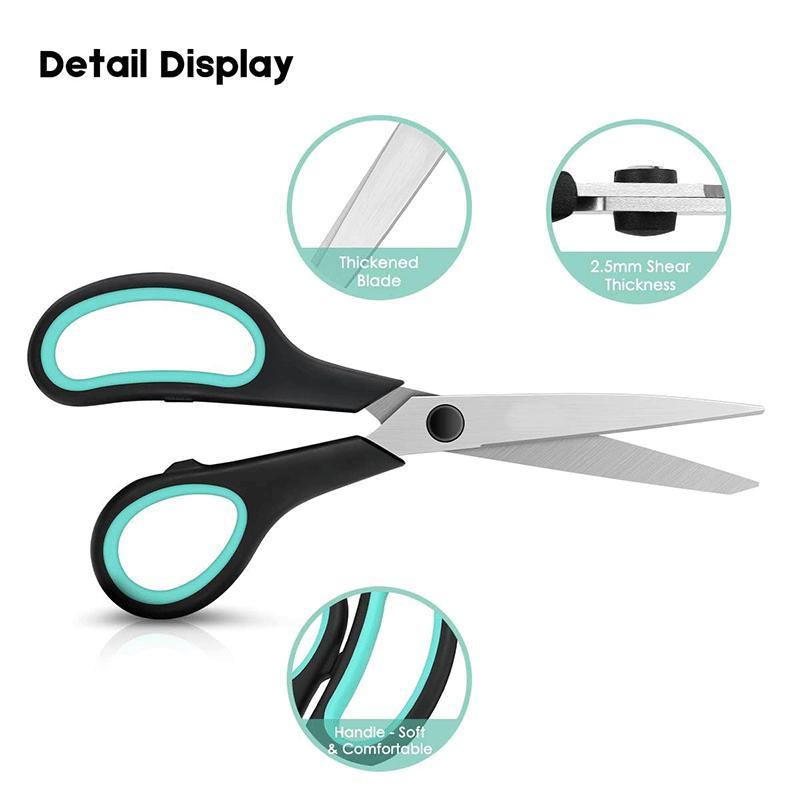 Home Scissors Stainless Steel Office Scissors 8.5 Inch Multifunctional Handmade Scissors Rubber Plastic Scissors
