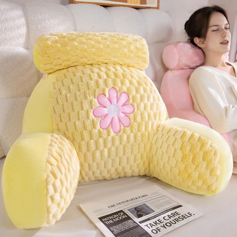 Extra Large Reading Pillow with Detachable Neck Roll, Plush Bed Rest Pillow for Adults, Perfect for TV Gaming Relaxing at Home