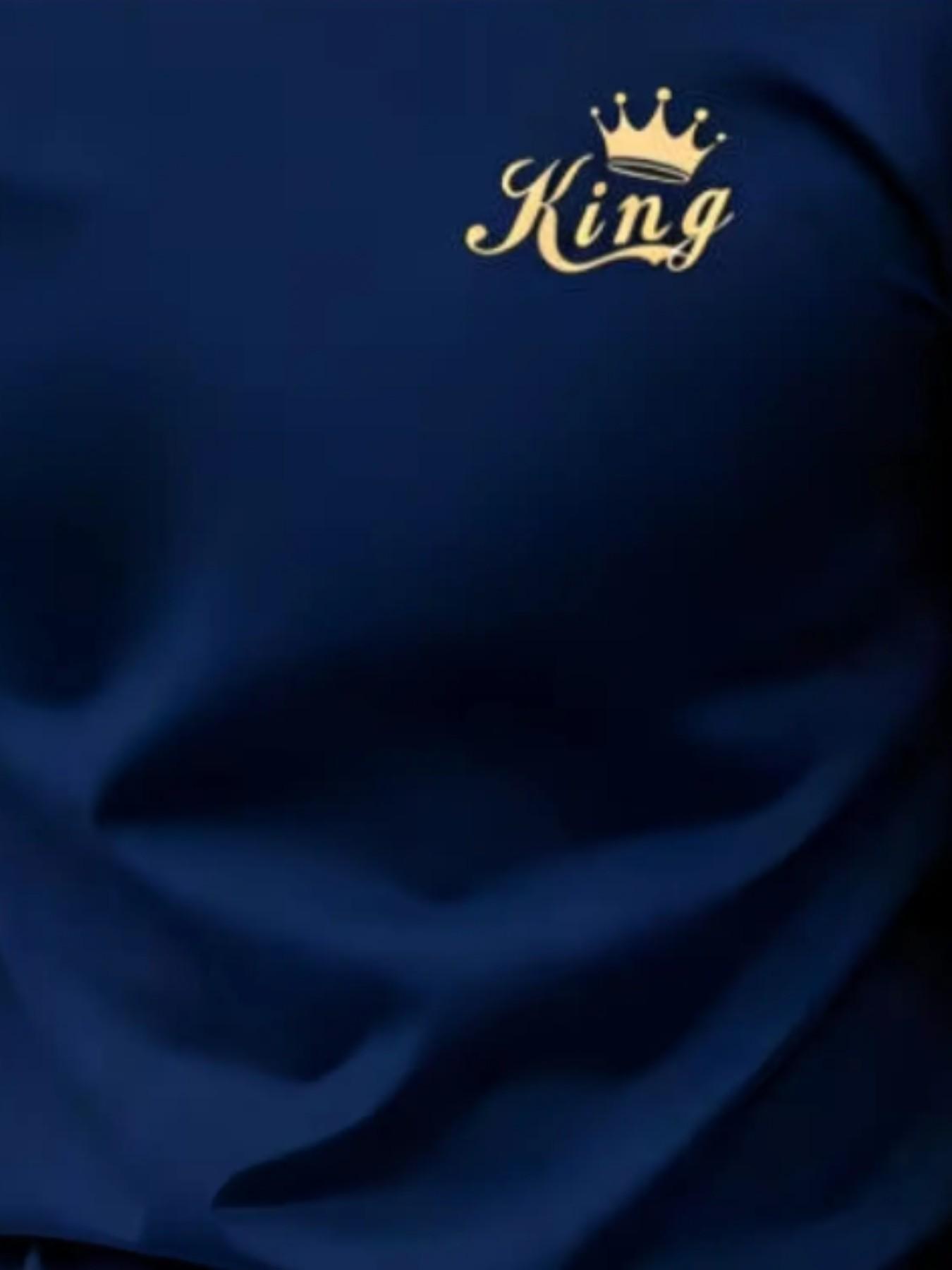 Men's Gold Casual T-Shirt, King Crown & Arm Pattern, Luxury Style, Comfortable for Home/leisure, Slim-Fitting, All over Print