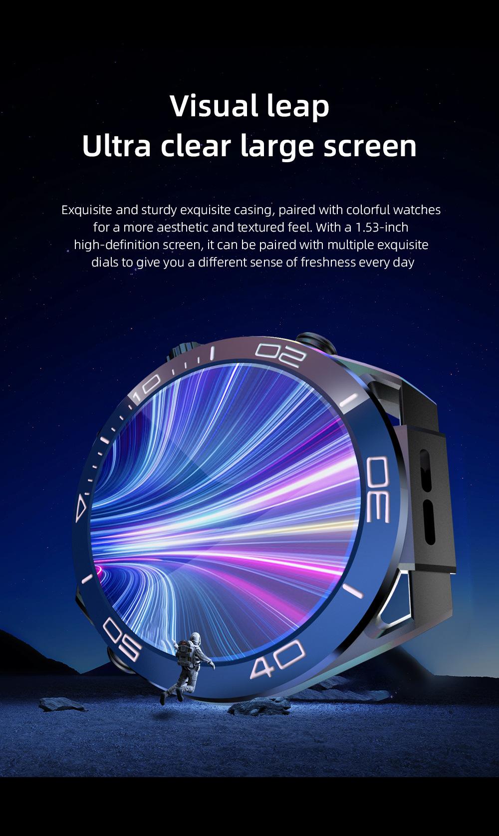 1.52in Round Screen Metal Smartwatch - Card-Slot Wearable Tech Device, Foreign Trade Version 2+16G Single Camera Digital Camera, X5 Model Health Tracker, Hot TikTok Party Toy