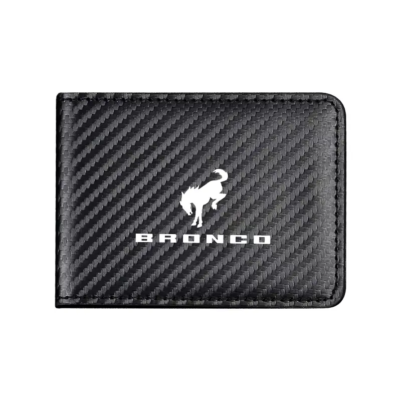 Carbon Fiber Texture License Plate Durable Wallet for Bronco, Holds Driver's License, ID Card, Bank Cards, Cash, Practical Car Gift for Enthusiasts