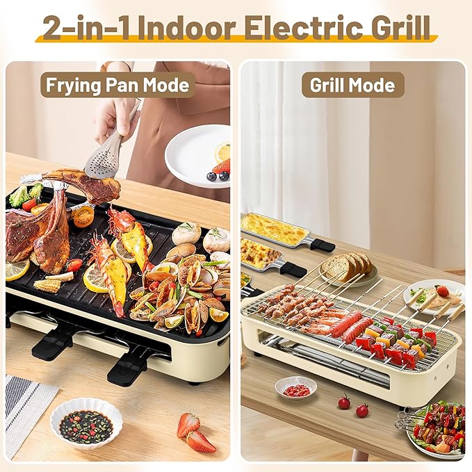 Indoor Smokeless Electric Korean BBQ Grill,Non-Stick Cooking Removable Plate,5 adjustabletemperatures,Dishwashr Safe,1500w,Kitchen Appliancesgrill machinee