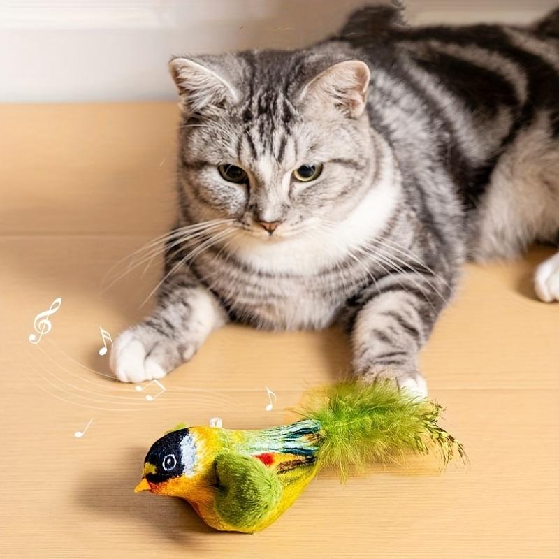 Interactive Cat Toy Bird Simulation, Wireless Rechargeable Physical Sound, Self-Entertainment & Exercise, Hanging Play Teaser Stick
