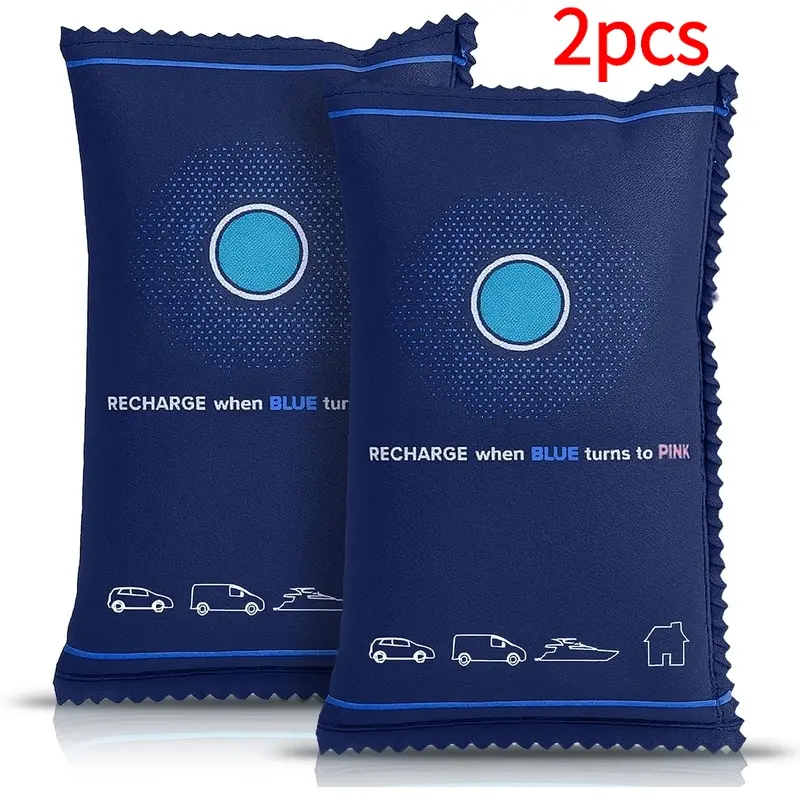 2 x 350g Car Dehumidifier Bag | Moisture & Damp Absorber for Windscreens & Interior | 100% Leakproof, Reusable Dashboard Dehumidifier & Condensation Remover