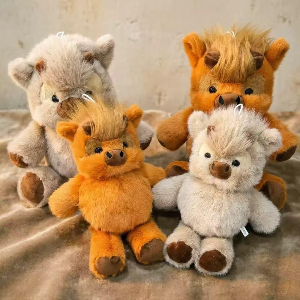 New Run Series Scottish Highland Calf Plush Toy Doll, Small Pig Hoho Stuffed Animal, Soft and Cozy Companion for Kids