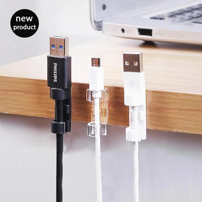 Upgraded Wall Wire Holder, Clear Adhesive Wire Clips (20 Pieces), Under Desk, In Car, Under Computer, Christmas Lights Indoor/Outdoor Strong Wire Organizer