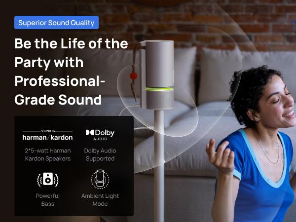 XGIMI MoGo 3 Pro 1080P Portable Projector, Google TV with Netflix, 450 ISO Lumens, Dual Speakers, ISA 2.0, Multiple Connections, Built-In Adjustable Stand