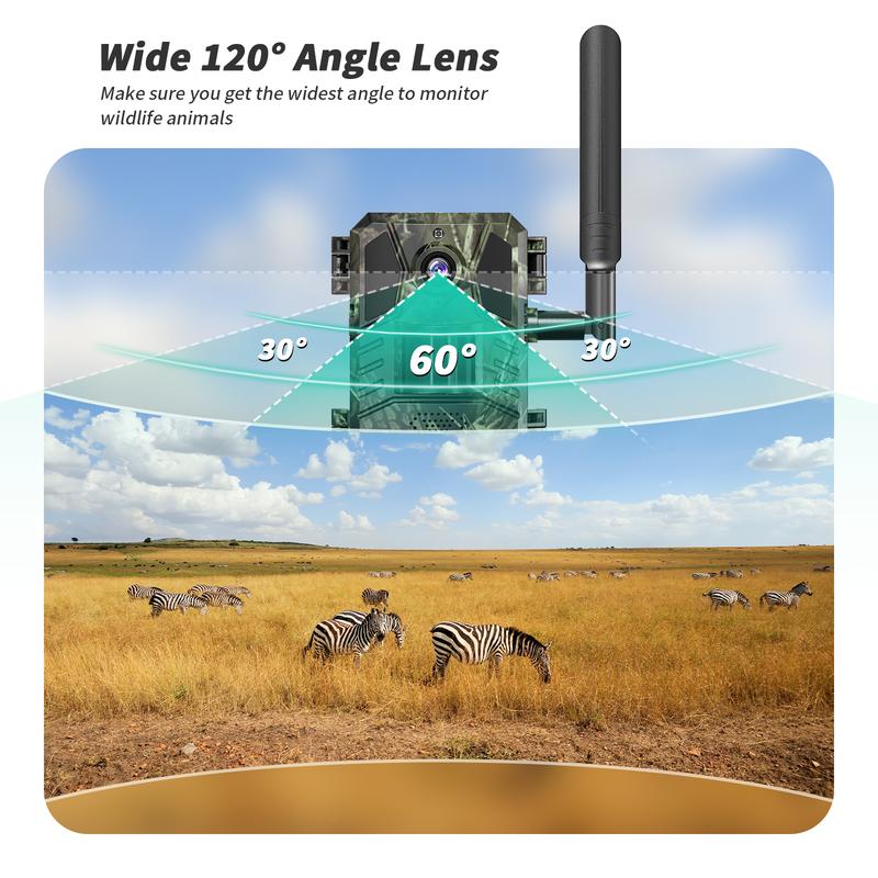 3rd Gen 4G LTE Cellular Trail Camera-2K Live Video,WiFi Not Supported, Remote APP Controlled, WaterProof, Motion Activated, Night Vision, 4G Data Cellular Card Included (Data refill is required for Unlimited 4G data usage)