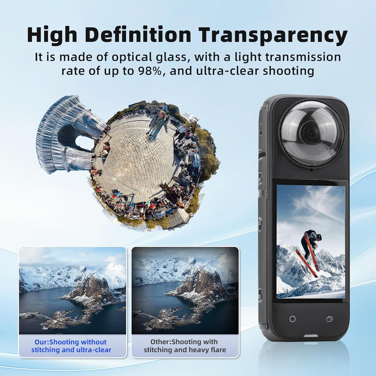 for Insta360 X4 Lens Guards, Plastic, Perfect for Outdoor Sports, Holiday Travel and Holiday Party with Premium Optical PC, Camera Lens Accessories | Lens Protection | Snap-on Design | Convenient Installation | Portable and Lightweight