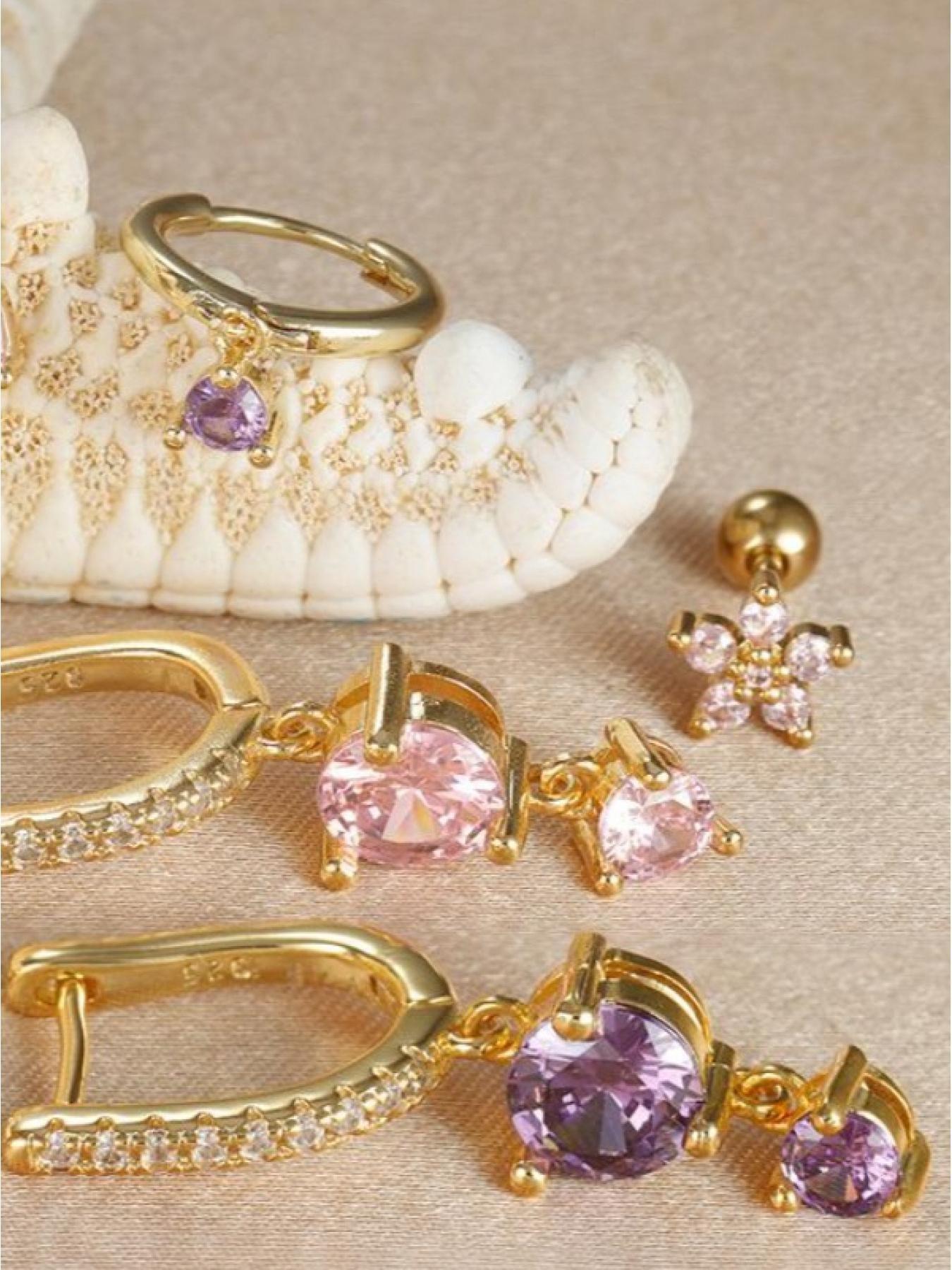 3-Piece Asymmetrical,  Gold Hoop Earrings Gold Plated Huggie Hoop Earring Stack For Women, Dangle Earrings Hypoallergenic Dainty Drop Gold Earrings Hoops for Women Girls Jewelry Gift