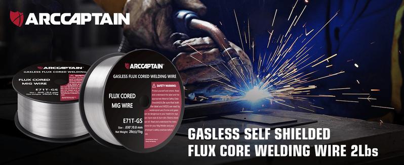 ARCCAPTAIN Flux Core Welding Wire .030'' .035'' E71T-GS Mig Welding Wire 2-Pound Spool Gasless Mild Carbon Steel Compatible With Lincoln Miller Forney Harbor Welder Mild Steel Gasless Mig Wire