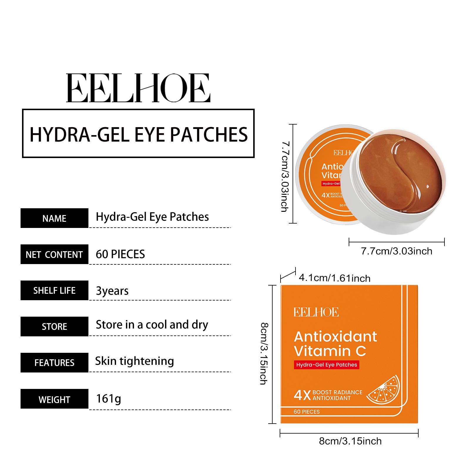 EELHOE 5 PDRN Collagen Vitalizing Hydrogel Eye Patch (60pcs) - Dark Circle Eraser & Anti-Wrinkle | 5 Types of PDRN + Vitamin C + Glutathione | ALL IN ONE EYE PATCH