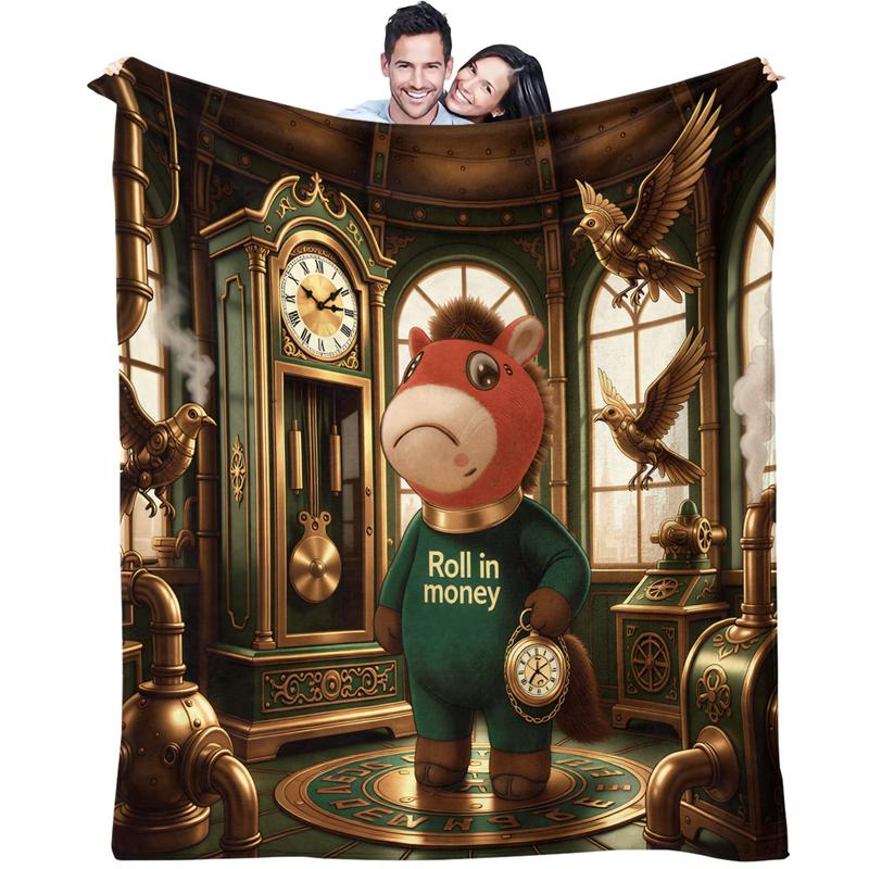 Royal Palace Cute Crying Horse Blanket, Heartwarming Gift for Horse & Fairy Tale Lovers, Ultra-soft & Fluffy, Perfect for Snuggling & Room Decoration