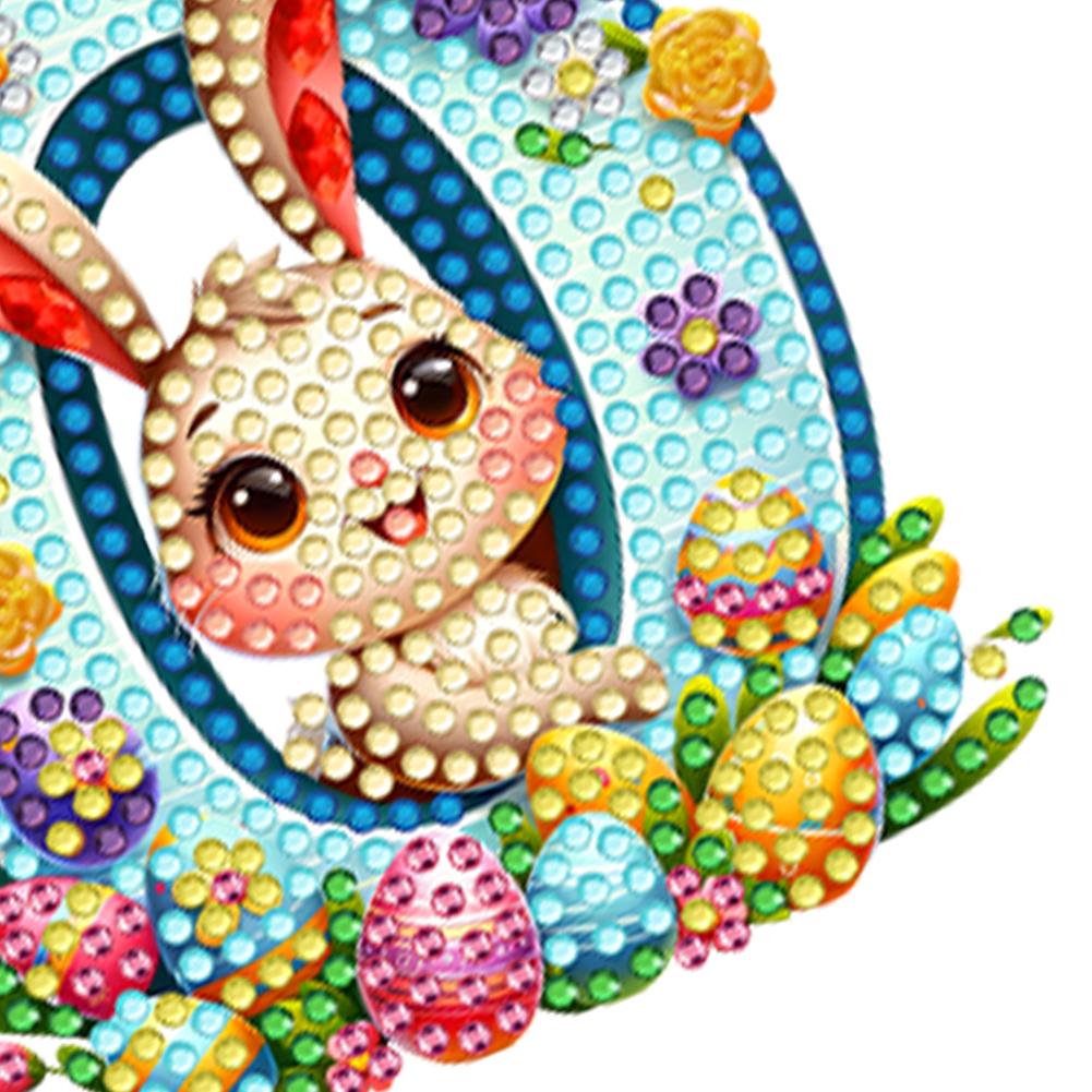 Easter Diamond Art Keychain Ornaments Double Sided Hanging Key Chains Diamond Painting Keychain Kits Diamond Painting Backpack Pendant for Adults Key Ring Art Pendant Decor